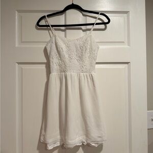 White Lace Bodice Spaghetti-Strap Dress